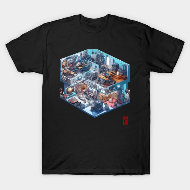 Isometric cat office T-Shirt by siriusreno